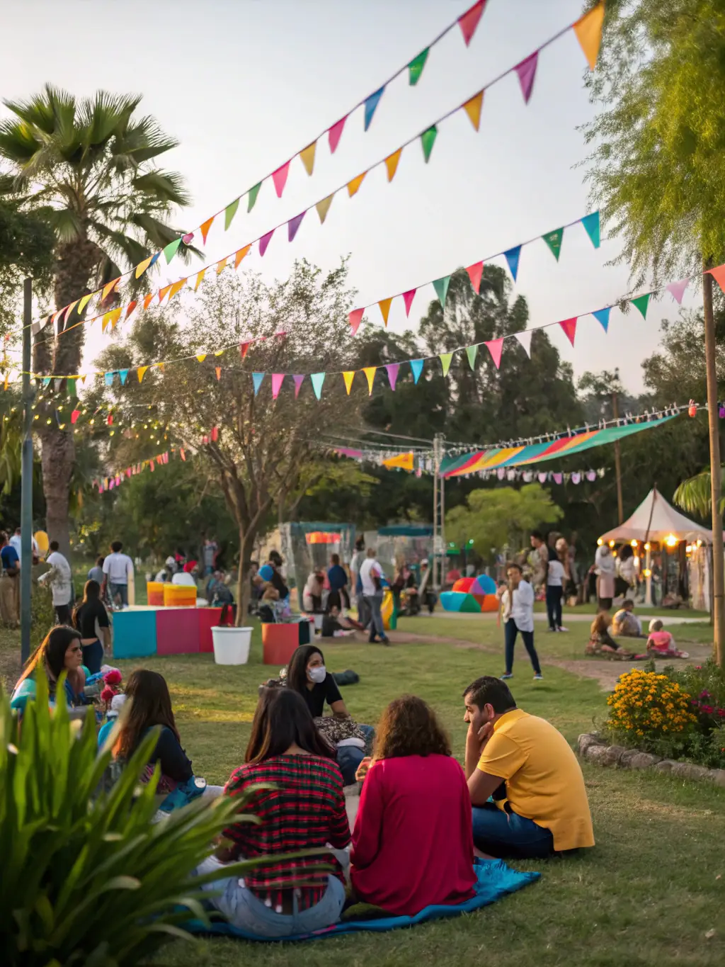 A photograph of local residents participating in a community event, such as a festival or a sports day, highlighting the organization's role in promoting community participation.