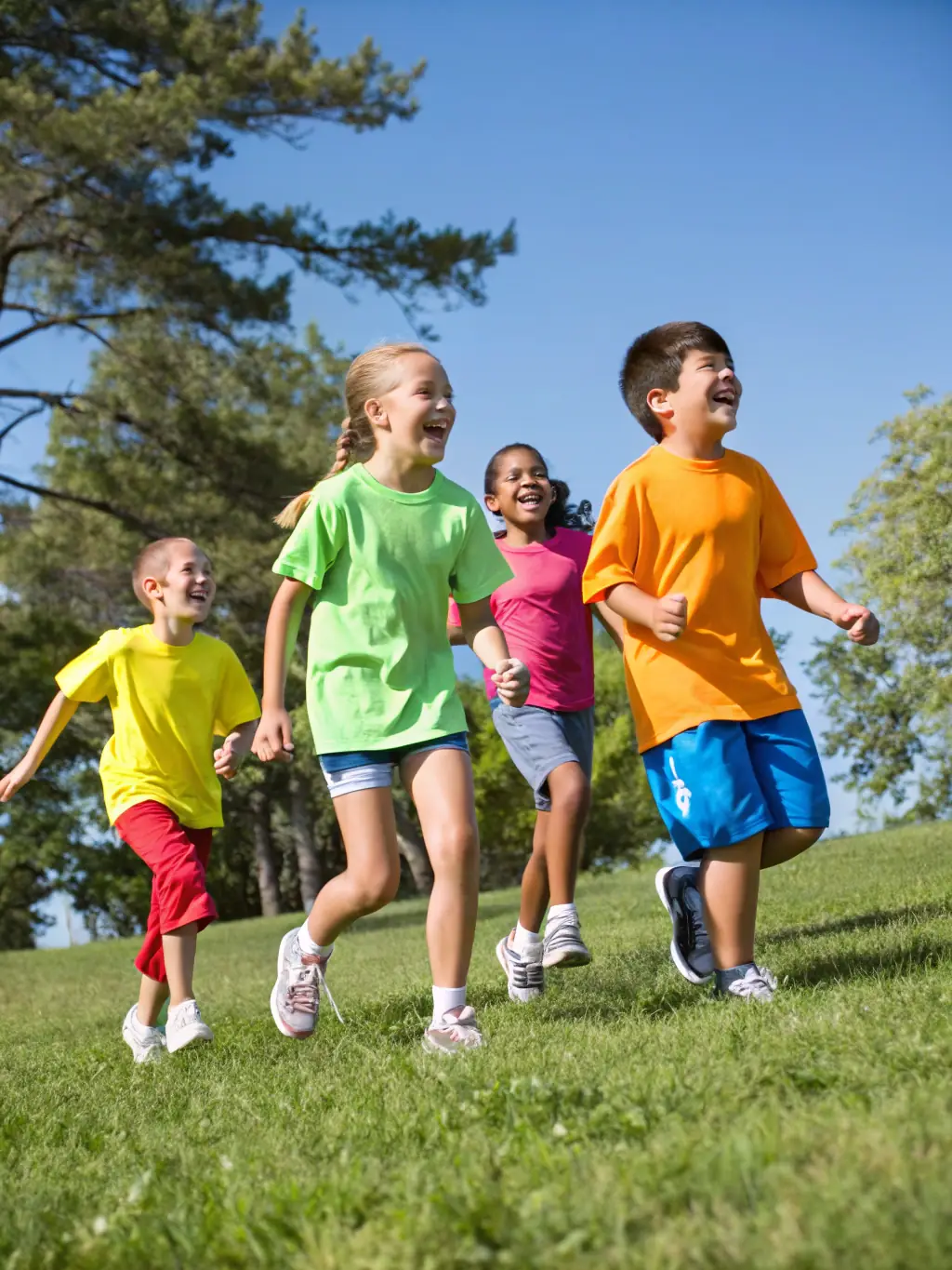 A vibrant photo of children participating in a summer camp activity organized by APAPP, showcasing teamwork and fun.