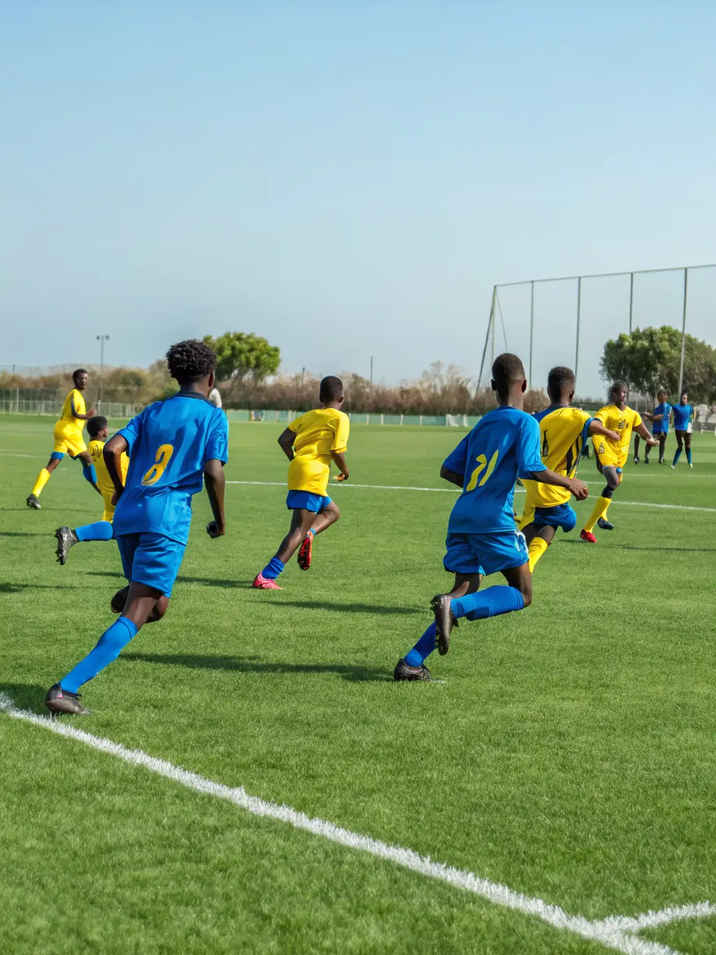A dynamic image of a group of adults engaged in a sports tournament organized by APAPP, emphasizing community spirit and healthy competition.