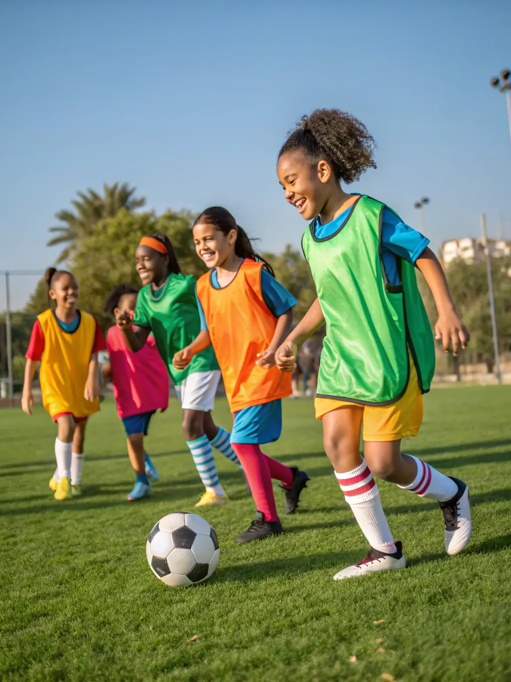 An image depicting children engaged in a sports activity organized by APAPP ASS ANIMATION PAYS PLINN, highlighting the organization's efforts to promote physical activity and healthy lifestyles among young people in the community.