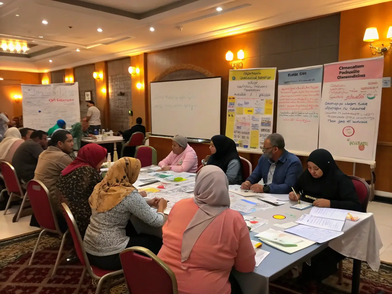 A group of diverse community members participating in a workshop, symbolizing APAPP's commitment to education and inclusion.